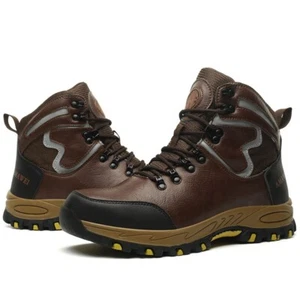 Mens Work Boots Steel Toe Safety Shoes Waterproof Indestructible Slip Resistant - Picture 1 of 25