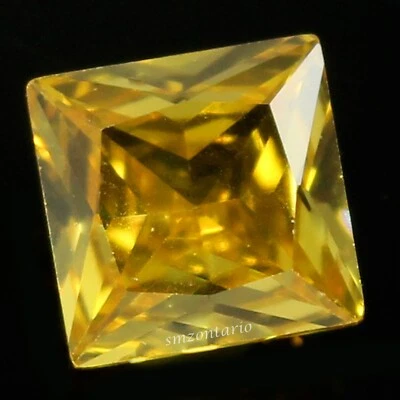 Impresionantes gemas de princesa certificadas de zafiro amarillo natural de Ceilán 6x6 mm OR01 Foto 1 de 4