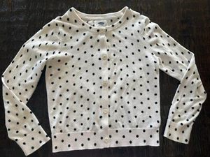Cardigan Sweater Girl’s Size 8 Medium Old Navy Polka Dots - Picture 1 of 3
