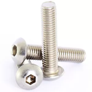 Cabezal de botones hexagonal de acero inoxidable A2 Pernos Tornillos M3 M4 M5 M6 M8 - Imagen 1 de 1