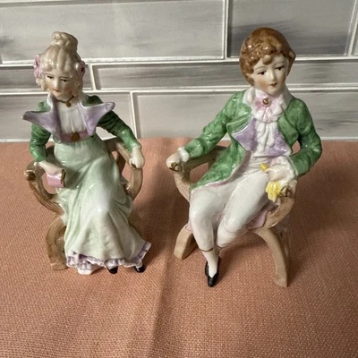 Figura Grafenthal 1885 porcelana pareja sentada 11187 Foto 1 de 4