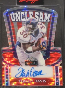 Terrell Davis 2025 Leaf Draft Uncle Sam Autograph 1 of 1 (1/1) Denver Broncos - Picture 1 of 3
