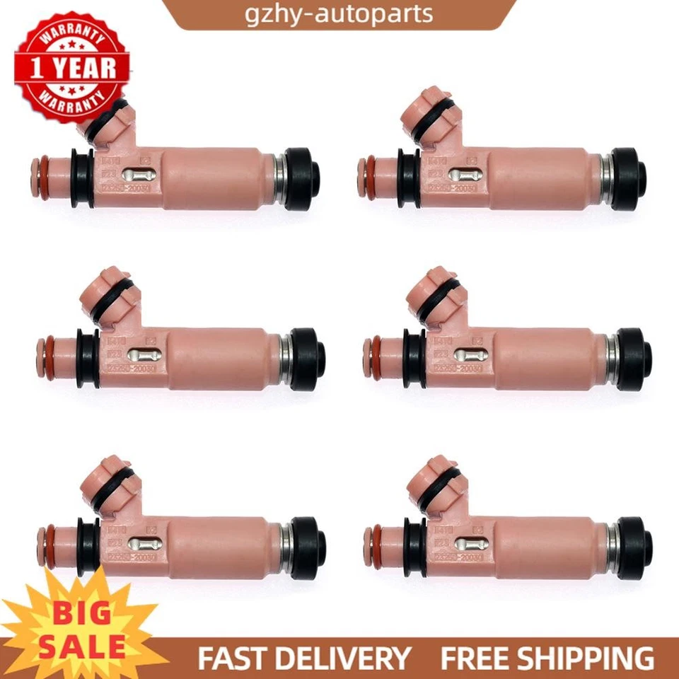 6PCS Fuel Injectors 23250-20030 for Toyota	Camry Solara Sienna Lexus RX400h 3.3L Foto 1 de 4