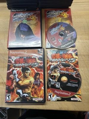 Tekken 4 y 5 Lote De 2 Sony PlayStation 2, 2005 PS2 Completo Foto 1 de 4