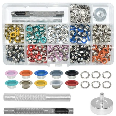 Kit de ojales de 3/16 pulgadas ojales de metal 300 juego para bolsa multicolor zapatos ropa... Foto 1 de 4
