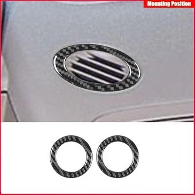 For Nissan Quest 2004-2006 Left-right Air Vents Circle Trim Cover Carbon Fiber Foto 1 de 4