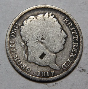 1817 Großbritannien 1 Schilling Gegenstempel MB -5078- - Bild 1 von 2