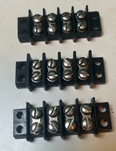 3 pcs NOS Vintage Kulka Jones 4 Position Barrier Strip Terminal Block - Picture 1 of 2
