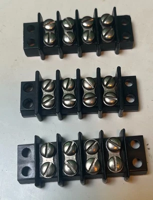 3 pcs NOS Vintage Kulka Jones 4 Position Barrier Strip Terminal Block - Image 1 of 2