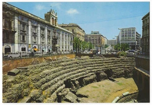 Catania Sicily Italy Postcard Stesicoro Square Roman Amphitheatre - Picture 1 of 2