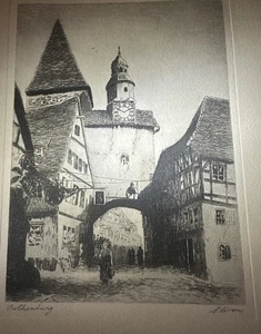 Etching By Win Stevens “Rothenburg” 7”X9” - Picture 1 of 4