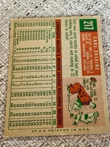 1959 Topps - Carl Erskine #217 espalda gris - excelente - envío gratuito - Imagen 1 de 2