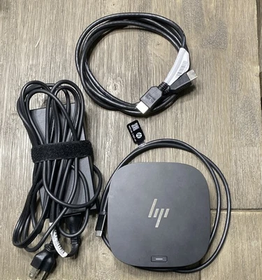 HP USB-C DOCK G5 HSN-IX02 Docking Station HDMI DP 4K Type-C w/ OEM 120W Adapter - Image 1 of 4