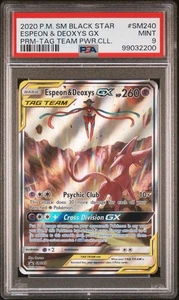 Espeon & Deoxys GX SM240 Tag Team Promo BSP Power Collection MINT PSA 9 Englisch - Bild 1 von 3