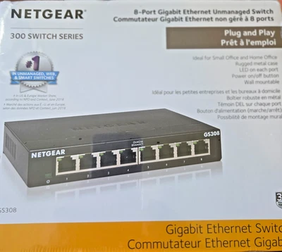 Netgear 8-Port Gigabit Ethernet Unmanaged Switch Commutateur Gigabit Ethernet - Image 1 of 3