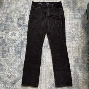 Pantalones NYDJ para mujer 12 marrón Marilyn rectos pana tiro medio elevación pliegue elástico - Imagen 1 de 8