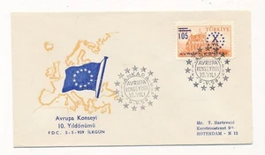 D462068 D415351 Turkey FDC Europe Map - European Council 1959 - Picture 1 of 1
