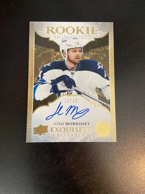 2016-17 Upper Deck Exquisite Josh Morrissey GOLD Rookie Auto /15 - Image 1 of 2