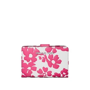 Retail $278 Michael Kors Jet Set Medium Floral Print Bi-Fold Wallet*New w/tags - Picture 1 of 12