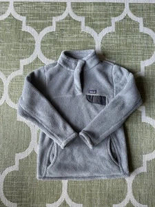 Patagonia Girls Large 12 Gray  Re-Tool Snap-T Fleece Pullover Jacket 65586 4399 - Picture 1 of 5