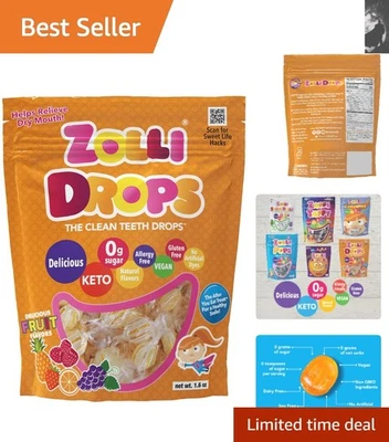 Gotas Zolli amigables con ceto - Caramelos duros sin azúcar con sabores de frutas naturales Foto 1 de 4