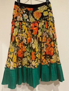 Dolce & Gabbana Flared Floral Skirt Cotton Rayon Multicolor Size 38 Italy Made - Picture 1 of 7