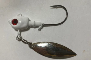 (10) Ten 3/8oz underspin jigs with 5/0 mustad ultra point hook and #3 1/2  blade - Picture 1 of 1