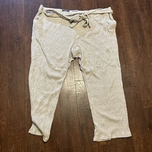 Women's Plus Size Mid-Rise Cozy Rib Lounge Pants - Who What Wear Gray 4X Crop - Picture 1 of 5