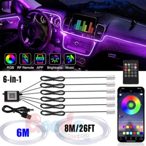 RGB Tiras LED Para Auto Carro Tablero Banda De Luces Decorativas Interior Coche - Picture 1 of 21