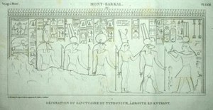 Bas relief du temple d'Amon de Napata à Gebel Barkal en Egypte lithographie Orus - Imagen 1 de 3