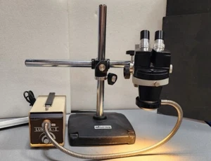 REICHERT STEREO STAR ZOOM HEAD, LIGHT BOX, F.O. LIGHT RING AND BOOM STAND - Picture 1 of 9