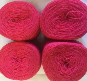 Crystal lace yarn. Color 18 Coral Acrylic/Rayon. 900 yards per ball. 1 lot of 4. - Picture 1 of 3