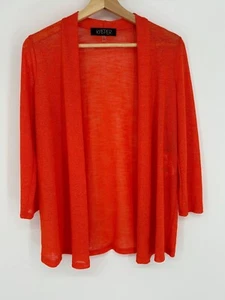 Cardigan maglione donna Kasper arancione maglia aperto davanti nuovo con etichette taglia PS Petite Small - Foto 1 di 6