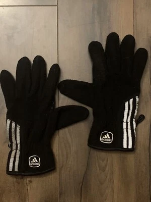 Adidas Unisex Pequeño/Mediano Blanco y Negro ClimaCálido Exterior Guantes Clásicos Rayas Foto 1 de 4