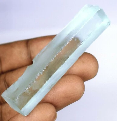 Brazilian Lab-Created Aquamarine 100 Ct + Gems Slice Rough Certified New Stock - Image 1 of 4