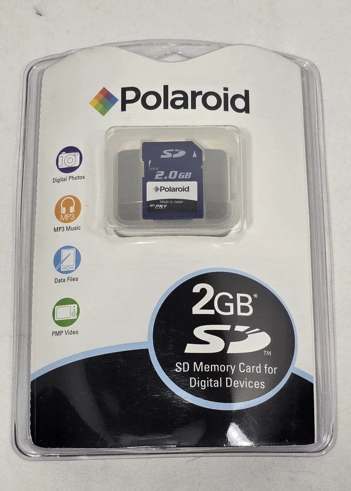 Polaroid PNY 2.0 GB SD Memory Card Digital Devices NEW SEALED PACKAGE! - Image 1 of 3