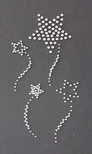 Hotfix Strass Bügelbild Sterne mit Schweif Glasstrass Applikation Handgelegt - Bild 1 von 14