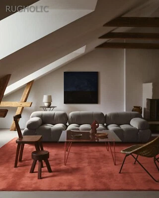 New Hand Tufted Grand Brick Red Carpet Luxurious Woolen Area Rug For Livingroom - Image 1 of 4