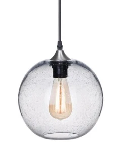 Ariamotion Farmhouse Pendant Light Fixture bigger size 8.7 inch globe clear - Picture 1 of 6
