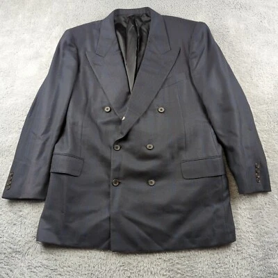 Blazer Abrigo Traje Hickey Freeman Loro Piana Para Hombres 46R Azul Cachemira DEFECTO 4 Botones Foto 1 de 4