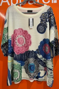 Anna Rose Floral Top, 3/4 Sleeves, Size XXL, New With Tag, RRP £47, sf - Picture 1 of 3