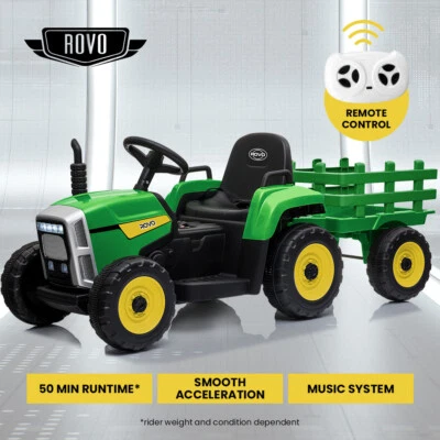 ROVO KIDS Ride On Tractor Toy Battery Electric Operated Car Remote Child Toddler - image 1 of 4