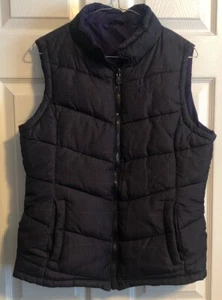 CB SPORTS WOMEN'S REVERSIBLE QUILTED PUFFER SKI VEST GREY / PURPLE SIZE SMALL - Picture 1 of 5