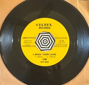 MINT  I Need Your Love/ My Side of the Track by TIM (CT-102 CELTEX 45) Funk - Picture 1 of 2