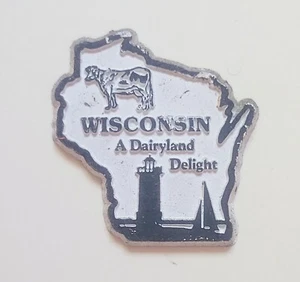 Wisconsin A Dairyland Delight Refrigerator Magnet Rubber Vintage Free Shipping - Picture 1 of 4