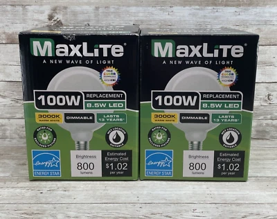 2 MAXLITE G40 8.5W LED 100W Replacement 800 Lumens LongLife Light Bulb 3000k MCM - Image 1 of 4