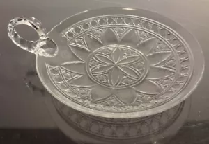 Rare *ANTIQUE* Baccarat Crystal ETAMPES (1908-1961) Finger Handle Plate 5 3/8" - Picture 1 of 6