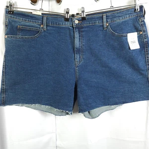 NWT Signature Levi Strauss Womens 28 Blue Heritage High-Rise Fray Hem Shorts - Picture 1 of 8