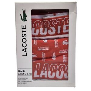 Lacoste Men's Underwear Pack Of 3 Casual Cotton Stretch Boxer Trunks Shorts New