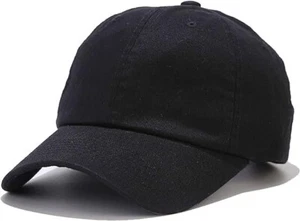 1PCS Black Unisex Cotton Plain Baseball Cap Adjustable One Size Hats For Daily - Picture 1 of 6